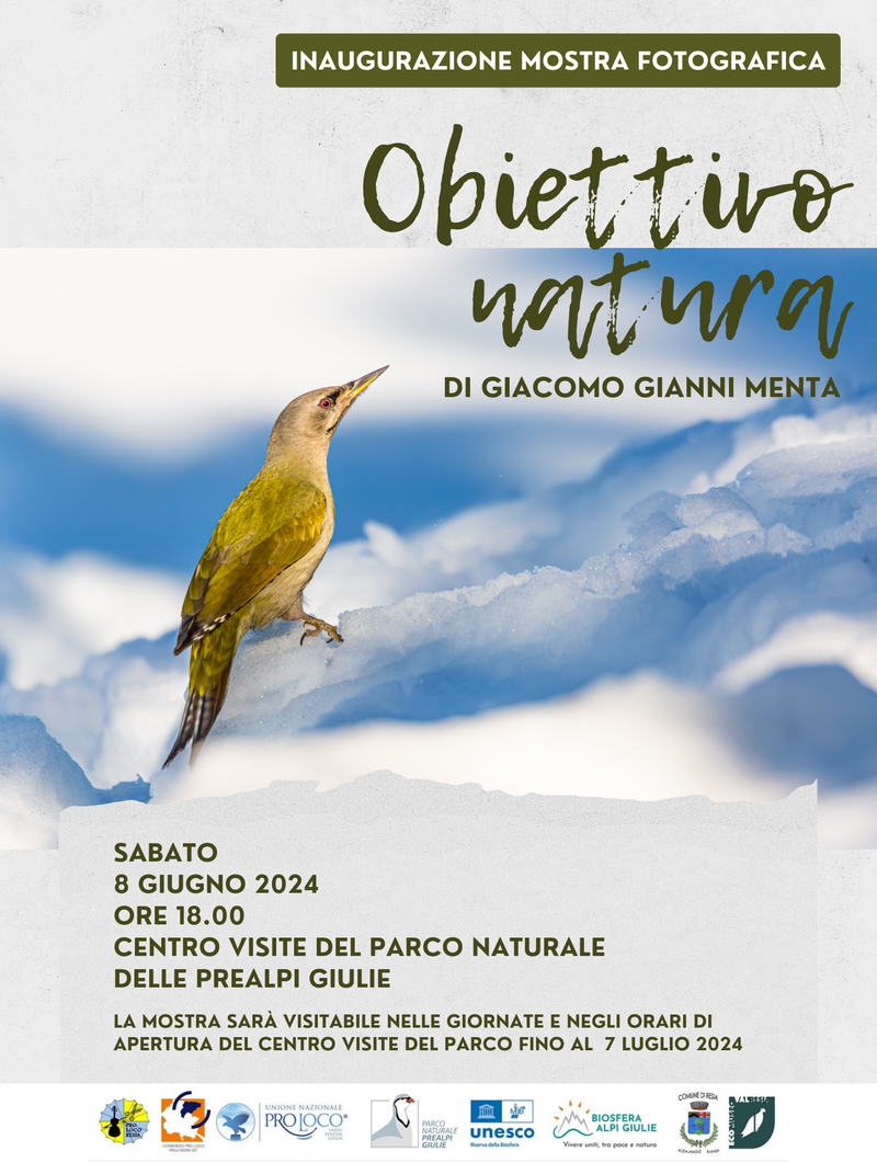 Locandina mostra Obiettivo natura di Giacomo Gianni Menta