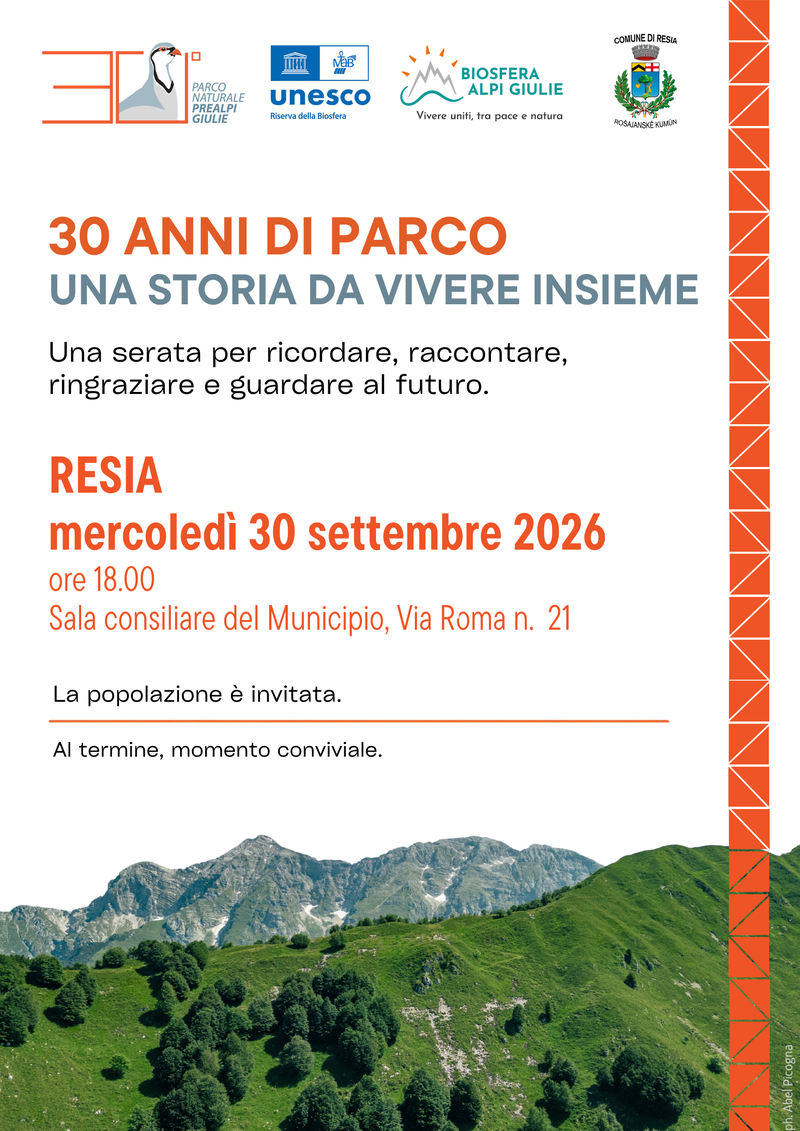 Locandina serate celebrative 30esimo_Resia 30.09.2026